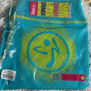Zumba Fitness Turquoise and Neon Yellow Leggings